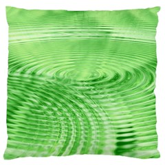 Wave Concentric Circle Green Large Flano Cushion Case (one Side) by HermanTelo