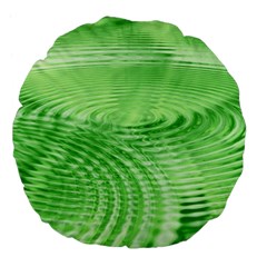 Wave Concentric Circle Green Large 18  Premium Flano Round Cushions by HermanTelo