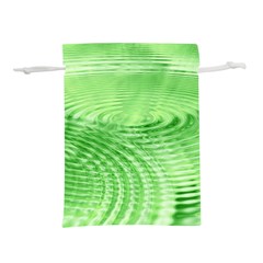 Wave Concentric Circle Green Lightweight Drawstring Pouch (l) by HermanTelo