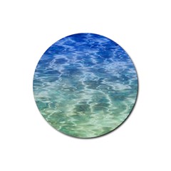 Water Blue Transparent Crystal Rubber Round Coaster (4 pack) 