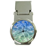 Water Blue Transparent Crystal Money Clip Watches Front