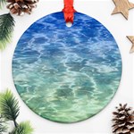 Water Blue Transparent Crystal Round Ornament (Two Sides) Front