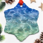 Water Blue Transparent Crystal Ornament (Snowflake) Front