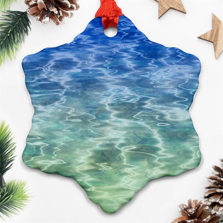 Water Blue Transparent Crystal Ornament (Snowflake)