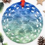 Water Blue Transparent Crystal Round Filigree Ornament (Two Sides) Front