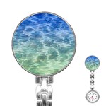 Water Blue Transparent Crystal Stainless Steel Nurses Watch Front