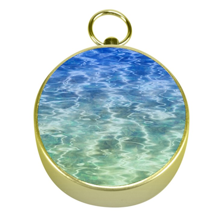 Water Blue Transparent Crystal Gold Compasses