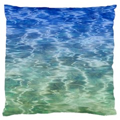 Water Blue Transparent Crystal Large Flano Cushion Case (Two Sides)