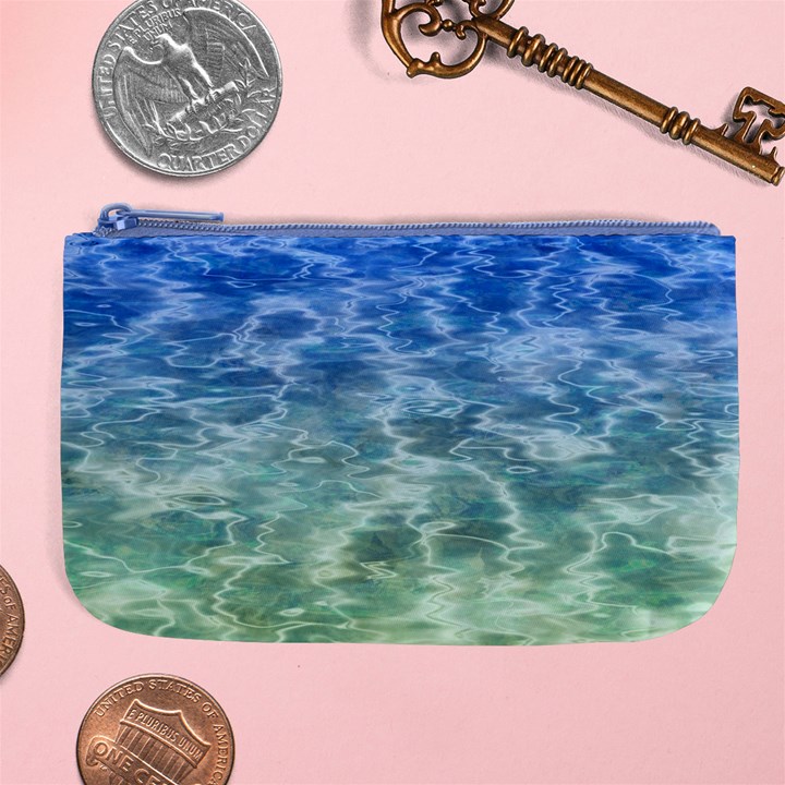 Water Blue Transparent Crystal Large Coin Purse