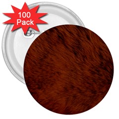 Fur Skin Bear 3  Buttons (100 Pack)  by HermanTelo