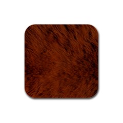 Fur Skin Bear Rubber Square Coaster (4 Pack)  by HermanTelo