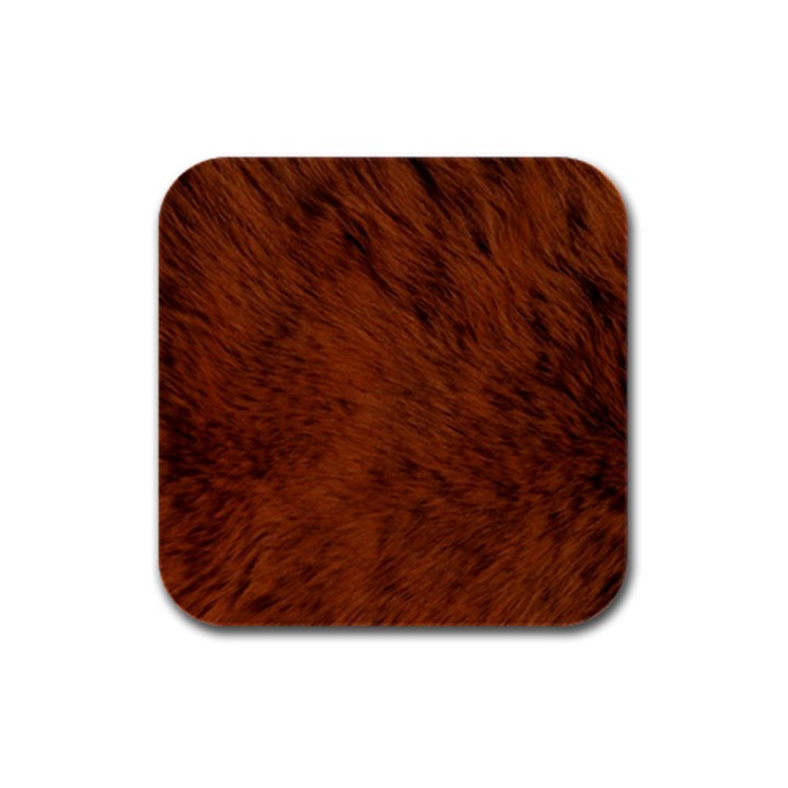 Fur Skin Bear Rubber Square Coaster (4 pack) 