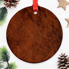 Fur Skin Bear Round Ornament (two Sides)