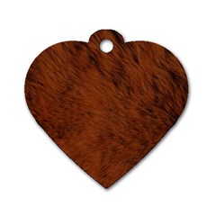 Fur Skin Bear Dog Tag Heart (two Sides)