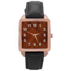 Fur Skin Bear Rose Gold Leather Watch 