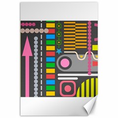 Pattern Geometric Abstract Colorful Arrows Lines Circles Triangles Canvas 12  X 18  by Vaneshart