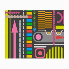 Pattern Geometric Abstract Colorful Arrows Lines Circles Triangles Small Glasses Cloth (2 Sides) by Vaneshart