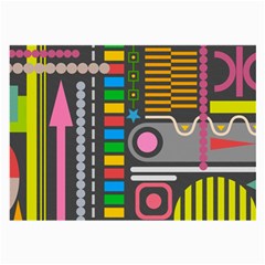 Pattern Geometric Abstract Colorful Arrows Lines Circles Triangles Large Glasses Cloth by Vaneshart