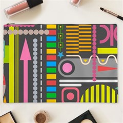 Pattern Geometric Abstract Colorful Arrows Lines Circles Triangles Cosmetic Bag (xxl) by Vaneshart