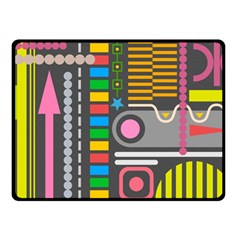 Pattern Geometric Abstract Colorful Arrows Lines Circles Triangles Double Sided Fleece Blanket (small)  by Vaneshart