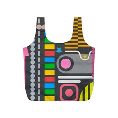 Pattern Geometric Abstract Colorful Arrows Lines Circles Triangles Full Print Recycle Bag (s) by Vaneshart