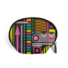 Pattern Geometric Abstract Colorful Arrows Lines Circles Triangles Accessory Pouch (small) by Vaneshart