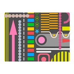 Pattern Geometric Abstract Colorful Arrows Lines Circles Triangles Double Sided Flano Blanket (mini)  by Vaneshart