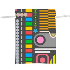 Pattern Geometric Abstract Colorful Arrows Lines Circles Triangles  Lightweight Drawstring Pouch (xl) by Vaneshart