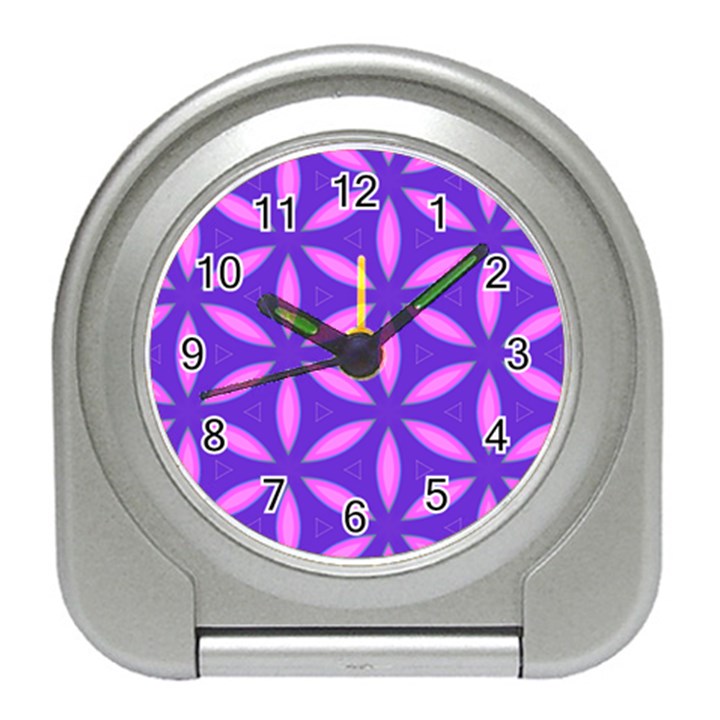 Pattern Texture Backgrounds Purple Travel Alarm Clock