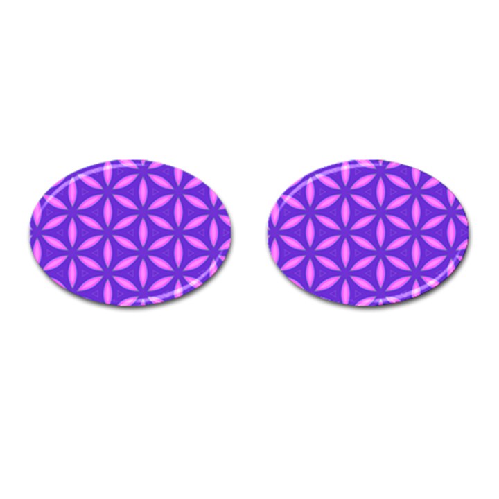 Pattern Texture Backgrounds Purple Cufflinks (Oval)