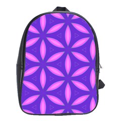 Pattern Texture Backgrounds Purple School Bag (large) by HermanTelo