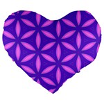 Pattern Texture Backgrounds Purple Large 19  Premium Flano Heart Shape Cushions Front