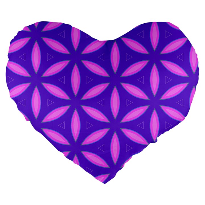 Pattern Texture Backgrounds Purple Large 19  Premium Flano Heart Shape Cushions