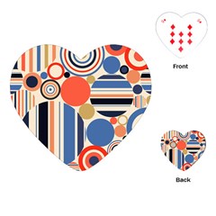 Geometric Abstract Pattern Colorful Flat Circles Decoration Playing Cards Single Design (heart) by Vaneshart