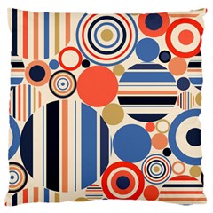 Geometric Abstract Pattern Colorful Flat Circles Decoration Large Flano Cushion Case (two Sides) by Vaneshart