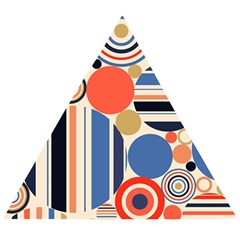 Geometric Abstract Pattern Colorful Flat Circles Decoration Wooden Puzzle Triangle by Vaneshart