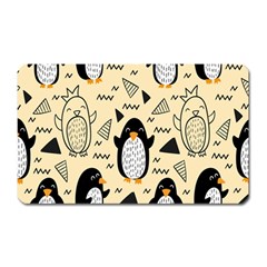 Hand Drawn Penguin Doodle Pattern Magnet (Rectangular)