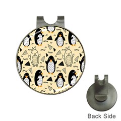 Hand Drawn Penguin Doodle Pattern Hat Clips with Golf Markers