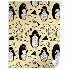 Hand Drawn Penguin Doodle Pattern Canvas 12  x 16 