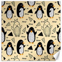 Hand Drawn Penguin Doodle Pattern Canvas 16  x 16 