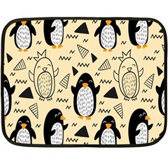 Hand Drawn Penguin Doodle Pattern Fleece Blanket (Mini)