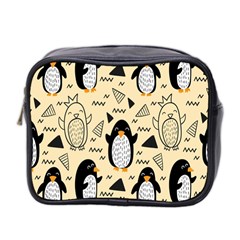 Hand Drawn Penguin Doodle Pattern Mini Toiletries Bag (Two Sides)