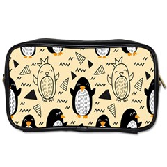 Hand Drawn Penguin Doodle Pattern Toiletries Bag (One Side)