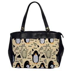 Hand Drawn Penguin Doodle Pattern Oversize Office Handbag