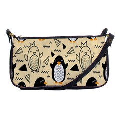 Hand Drawn Penguin Doodle Pattern Shoulder Clutch Bag