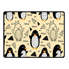 Hand Drawn Penguin Doodle Pattern Fleece Blanket (Small)