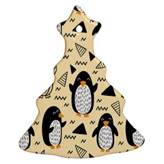 Hand Drawn Penguin Doodle Pattern Ornament (Christmas Tree) 