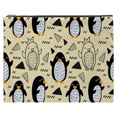 Hand Drawn Penguin Doodle Pattern Cosmetic Bag (XXXL)