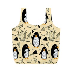 Hand Drawn Penguin Doodle Pattern Full Print Recycle Bag (M)