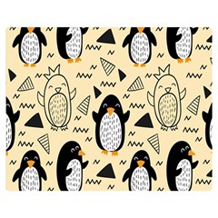 Hand Drawn Penguin Doodle Pattern Double Sided Flano Blanket (Medium) 